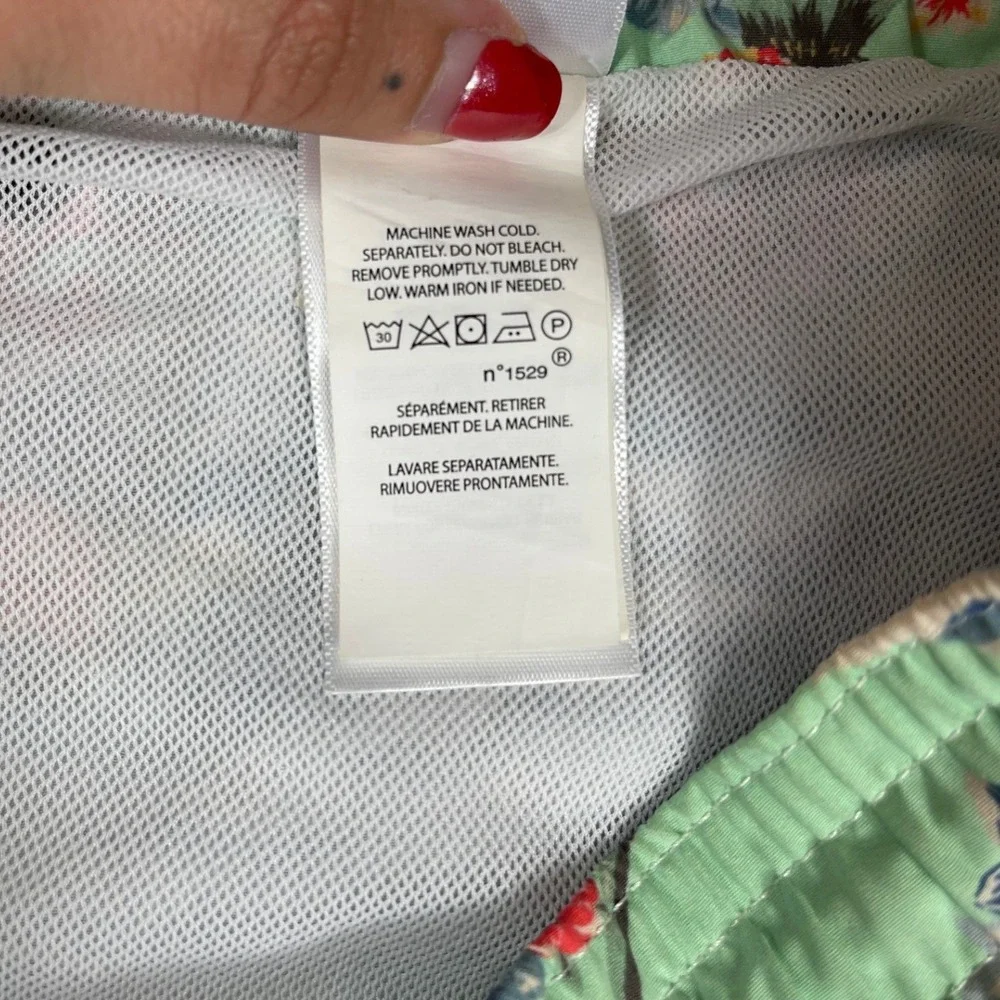 Polo Ralph Lauren Hawaiian Hula Scenic Print Swim Trunks Green Mens Small 6
